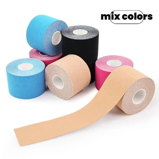 4 rolls Kinesiology Sport Tape 5CM Gym Protection Muscle Knee Pain Relief Sport Adhesive for Fitness Soccer Ankle Knee Pads Zen fit plus