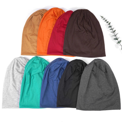 1Pack Solid Color Unisex Men Women Slouchy Beanie Hip-Hop Soft Cotton Cap Lightweight Running Beanie Adult Dwarf Hat - Zen Fit Plus