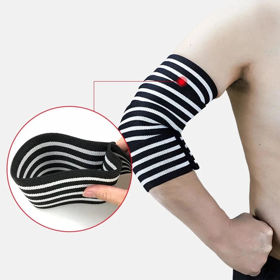 LOOGDEEL Elastic Elbow Sleeve Bandage Weightlifting Powerlifting Bodybuilding Arm Wrap Brace Strap Compression Elbow Support Pad Zen Fit Plus