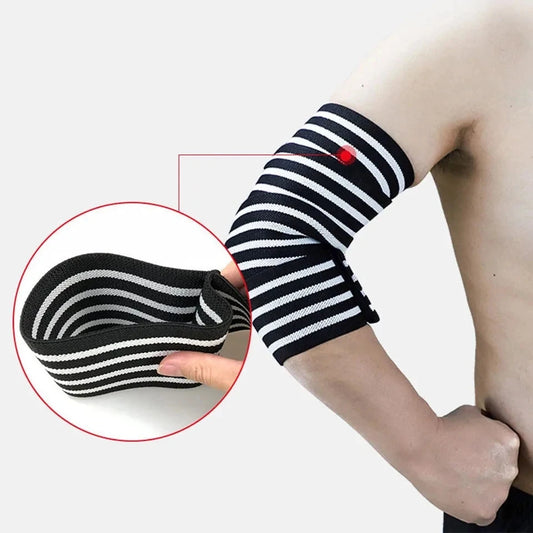 LOOGDEEL Elastic Elbow Sleeve Bandage Weightlifting Powerlifting Bodybuilding Arm Wrap Brace Strap Compression Elbow Support Pad Zen Fit Plus