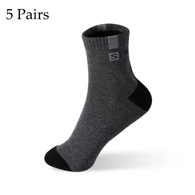 5 /10Pairs Men Bamboo Fiber Autumn Winter Men Socks Breathable Cotton Sports Sock Breathable Deodorant Business Socks Size 37-43 Zen fit plus