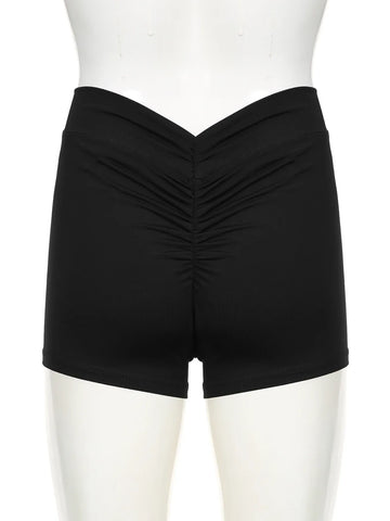 Rockmore New Pleated Sports Short Butt Lifting Tummy Control Yoga Short Pants Women's Tight Hip Lifting High Waist Fitness Short - Zen Fit Plus