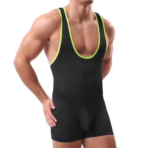 Mens Bodybuilding Underwear Shapers Sexy Stretch Tight Males Leotard Wrestling Singlet Jumpsuit Bodysuit Tanks Zen fit plus