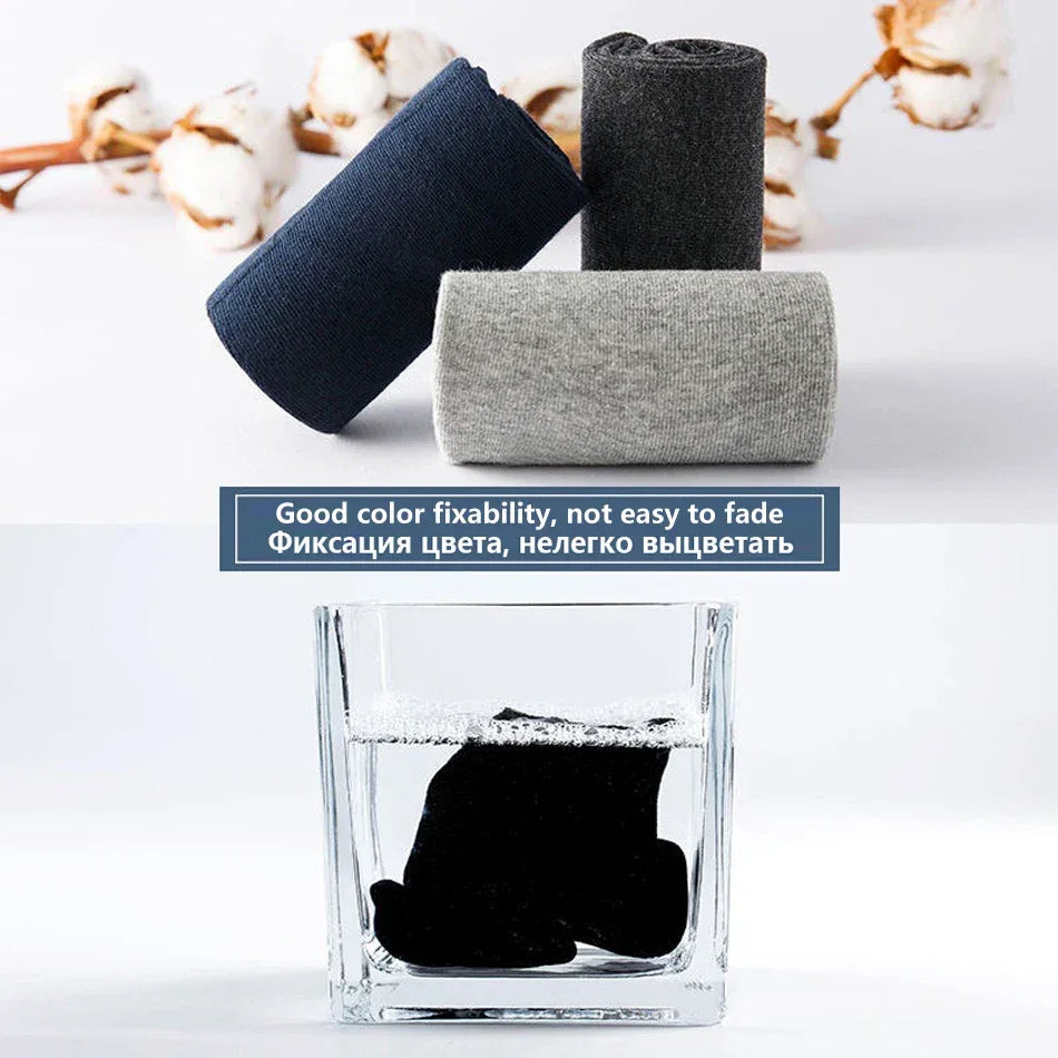 10 Pairs Men's Cotton Socks New Style Black Business Men Socks Soft Breathable Summer Winter for Male Socks Plus Size 38-47 - Zen Fit Plus