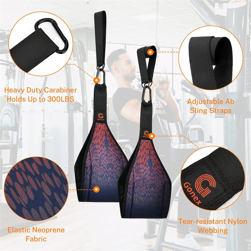 Adjustable Arm Hanging Ab Straps for Pull Up Bar Abdominal Muscle Building Core Strength Training Leg Raise Strap Home Gym Zen fit plus