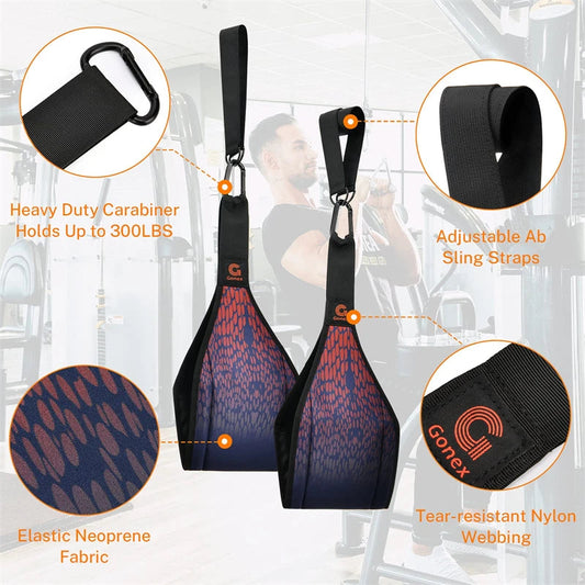 Adjustable Arm Hanging Ab Straps for Pull Up Bar Abdominal Muscle Building Core Strength Training Leg Raise Strap Home Gym Zen fit plus