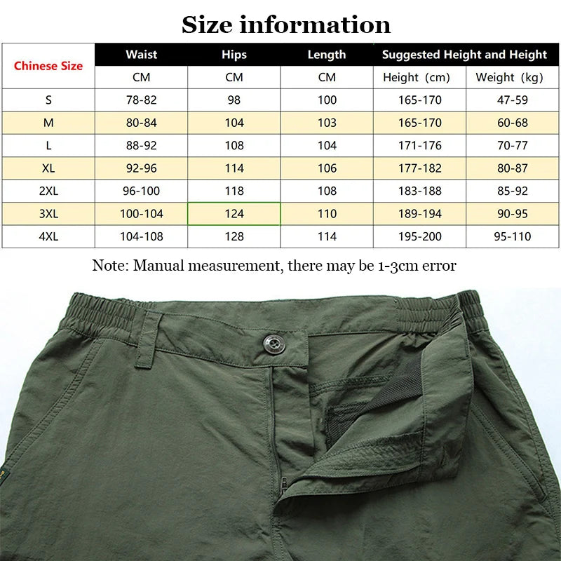 Men's Summer Tactical Cargo Pants Lightweight Casual Waterproof Trousers Casual Pants Wear-resisting Multi-pocket Outdoor Hiking Zen fit plus