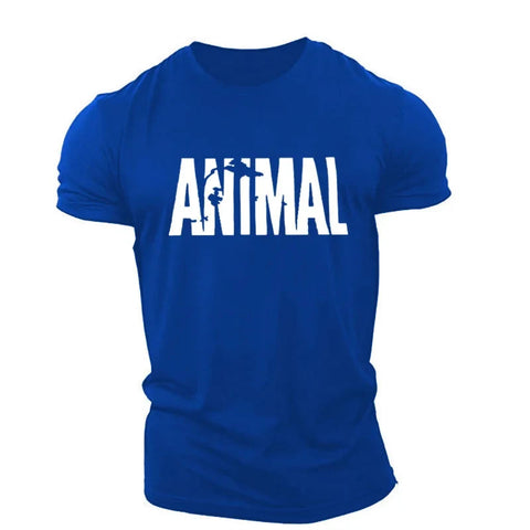 Animal Letter Minimalist Style Fashion Men's T-shirts Short Sleeve O-Neck Sportswear Oversized Gym Tops Street Men Women T Shirt Zen fit plus