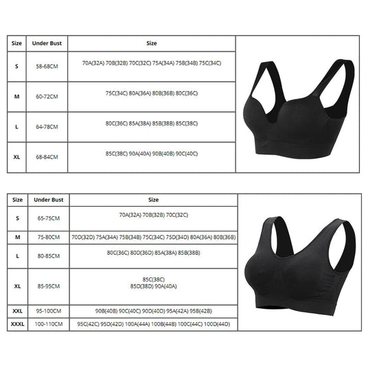 Women Wireless Sports Bra Fitness Running Vest Gym Workout Underwear Padded Tops Bralette Breathable Brassiere Push Up Bras Zen fit plus