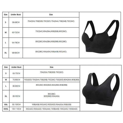 Women Wireless Sports Bra Fitness Running Vest Gym Workout Underwear Padded Tops Bralette Breathable Brassiere Push Up Bras Zen fit plus