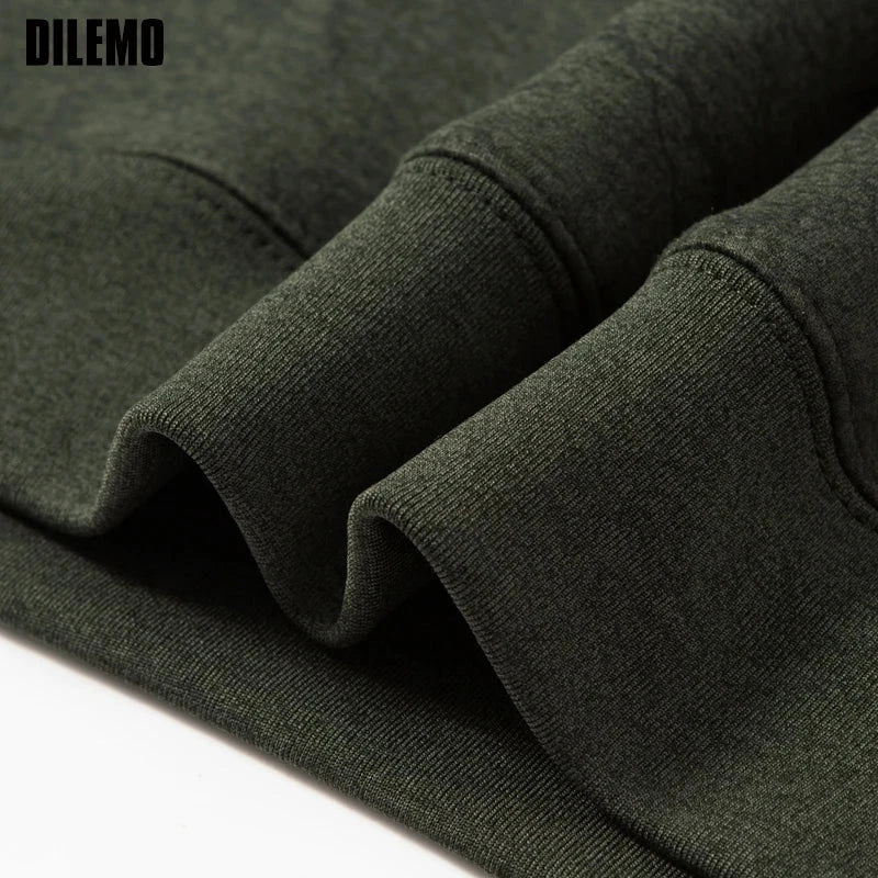 Top Grade Wool+Mulberry Silk New Brand Casual Fashion Street Crewneck Pullover Velvet Hoodies Sweatshirts Men's Clothing Zen Fit Plus