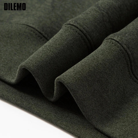 Top Grade Wool+Mulberry Silk New Brand Casual Fashion Street Crewneck Pullover Velvet Hoodies Sweatshirts Men's Clothing Zen Fit Plus