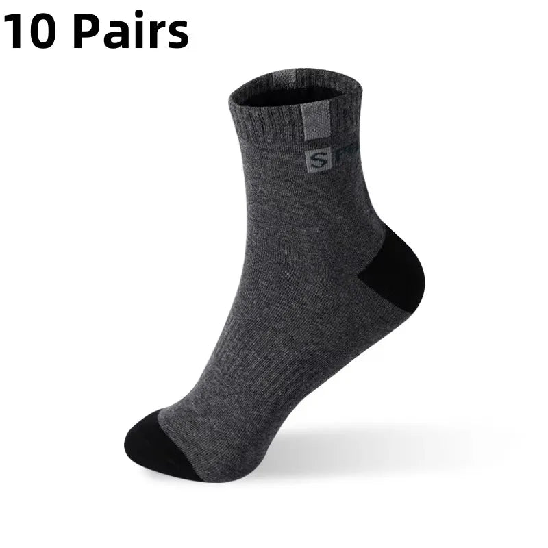 5 /10Pairs Men Bamboo Fiber Autumn Winter Men Socks Breathable Cotton Sports Sock Breathable Deodorant Business Socks Size 37-43 Zen fit plus