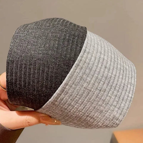 New Soft Wide Knitting Cotton Hairbands for Women Girls Korean Neutral Solid Turban with Teeth Head Band Headwear Accessories - Zen Fit Plus