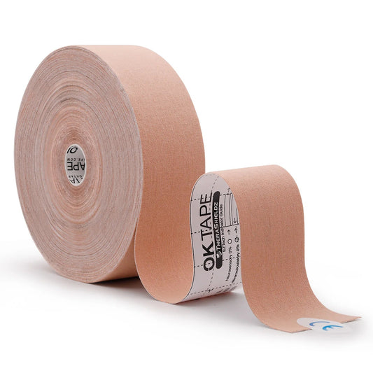 OK TAPE PRO 31.5Mx5CM Bulk Kinesiology Tape 31.5M, Original Elastic Latex Free Kinesiology Therapeutic Tape, Gym Relief Pain Zen fit plus