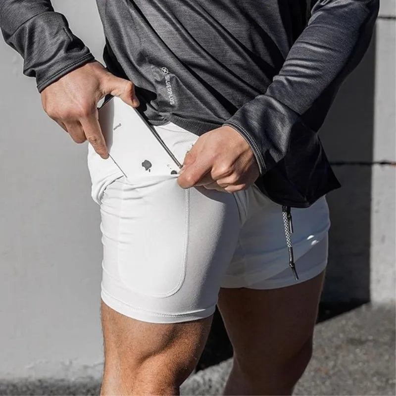 Running Shorts Men Gym Sports Shorts 2 In 1 Quick Dry Workout Training Gym Fitness Jogging Short Pants Summer Men Shorts Zen fit plus