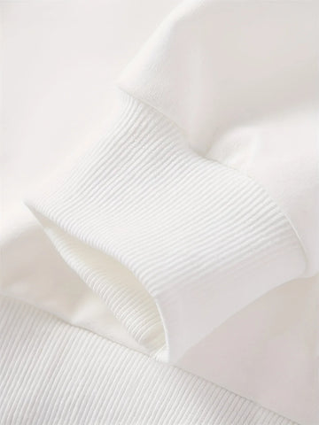 Men's autumn and winter fashionable casual loose futune letter graphic printed long sleeved round neck sweatshirt - Zen Fit Plus