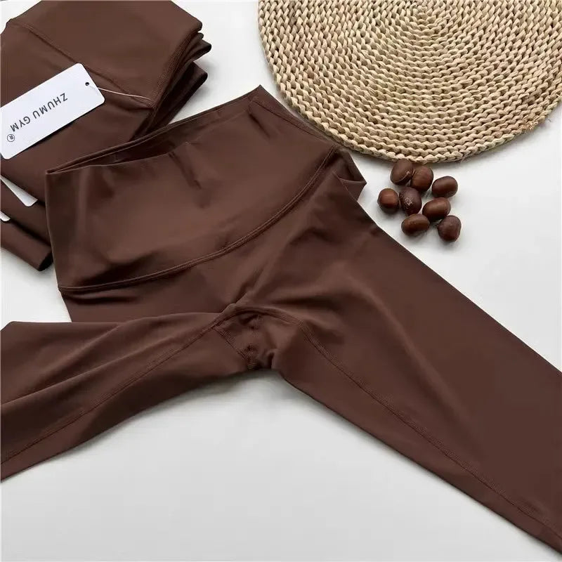 Fitness Women Sport Seamless Leggings High Waist Elastic Solid Yoga Leggings Gym Jogging Quick Dry Push Up Slim Pants Female - Zen Fit Plus