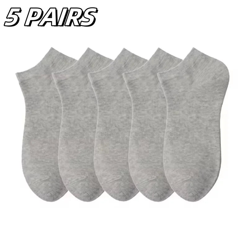 10 Pairs Women/Men Boat Socks Invisible Low Cut Silicone Non-slip Summer No-show Ankle Socks Solid Color Casual Breathable Zen fit plus