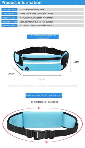 1pc Running Bag Women Waist bag Belt bag Men Sports Fanny Pack Mobile Phone Bag Gym Running Cell Phone Jogging Run Cycling Bag - Zen Fit Plus