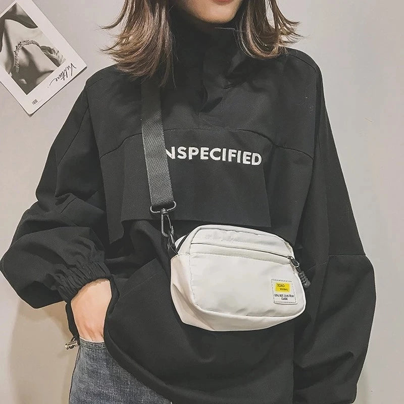 Unisex Crossbody Bag Oxford Cloth Diagonal Shoulder Bags Solid Color Satchels Fashion Leisure Trend Square Sling Handbags Zen fit plus