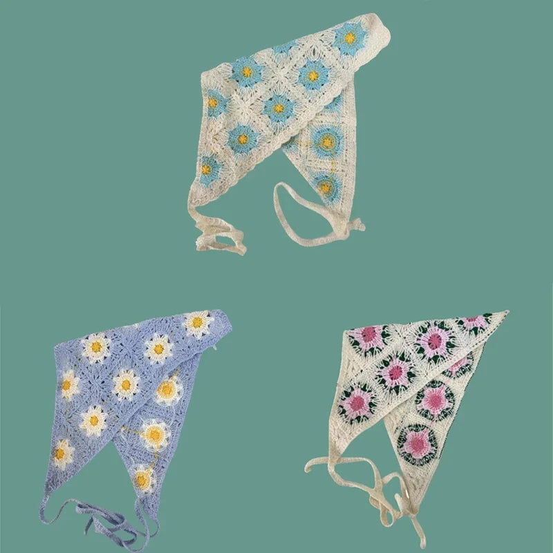 Elegant Knitted Triangle Scarf Headband for Women Fashion Girl strawberry Versatile pattern Hair Band Hair Accessory Zen Fit Plus