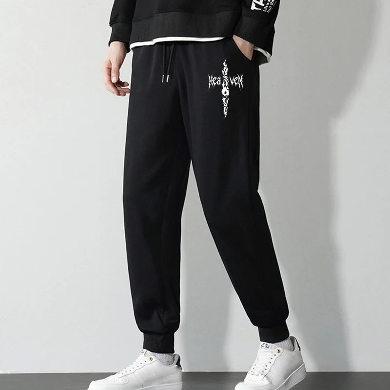 Cross Print Sweatpants for Men Christian Athletic Running Joggers Trackpants Autumn Winter Warm Cozy Fleece Lined Pants Trousers Zen fit plus