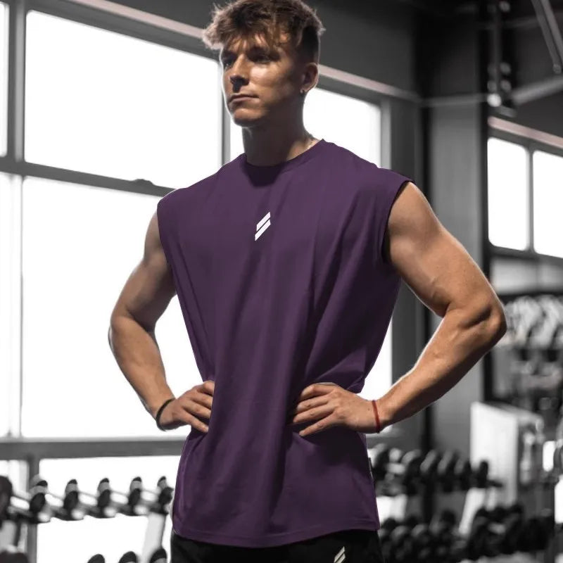Summer Fitness Sports Tank Top Men's Breathable Loose Fit Training Sleeveless T-shirt Quick Drying vest male Fitness Clothing Zen fit plus