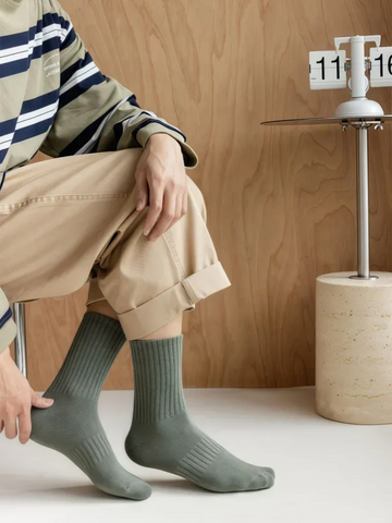 1/5 Pairs Thicken Cotton Men's Socks Solid Bottom Long Socks Black White Sport Socks Male Casual Harajuku Casual Basketball Sox - Zen Fit Plus