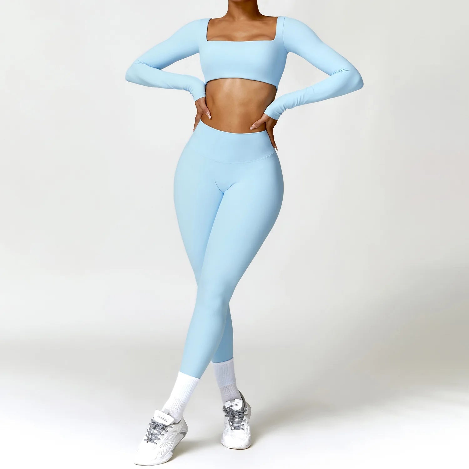 2PCS Yoga Suit Sports Set Women Quick-Drying Gym Set Women Tracksuit Running Workout Long Sleeve Sports Shirt Yoga Clothing Zen fit plus
