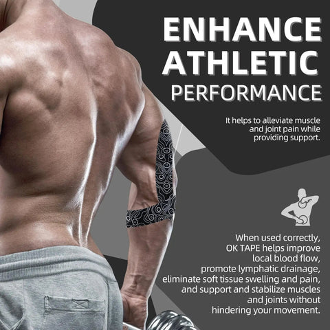 OK TAPE PRO 31.5Mx5CM Bulk Kinesiology Tape 31.5M, Original Elastic Latex Free Kinesiology Therapeutic Tape, Gym Relief Pain Zen fit plus