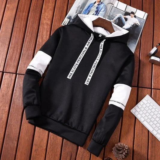 Men's Hoodies Long Sleeve Casual Printing With Letter Sweatshirts New Spring Hip Hop Pullover Sports Top Male Hooded Sweatshirts Zen fit plus