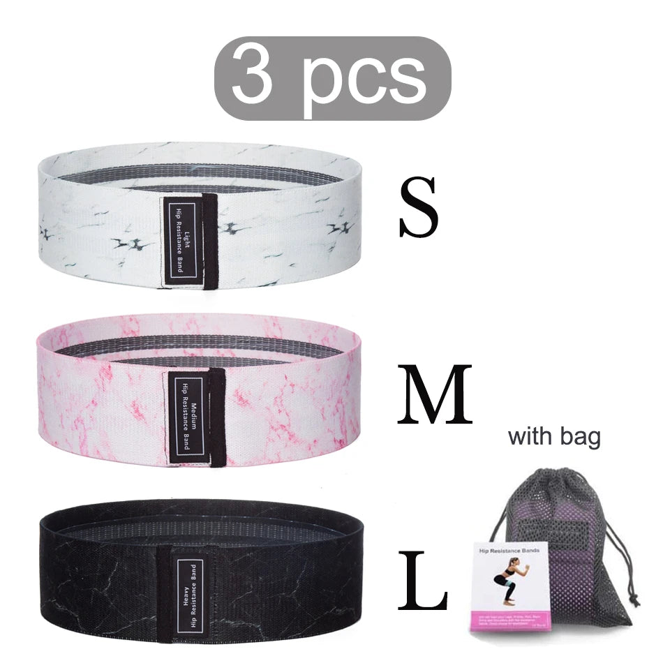 WOSWEIR 1/2/3PCS Elastic Rubber Bands Set for Women Men Fitness Gym Home Resistance Booties Band Hip Circle Expander Workout Zen fit plus