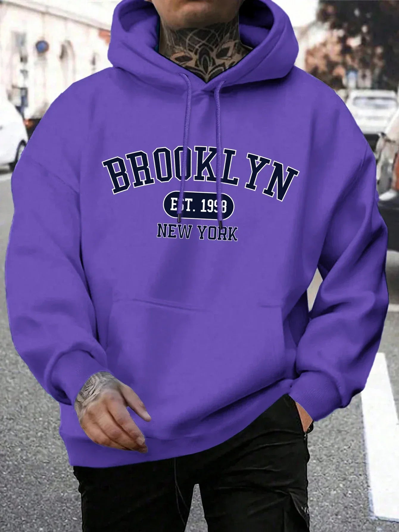 Brooklyn Est 1998 New York Printing Men Hoodies Harajuku Crewneck Hoodie Fashion Oversize Hoody Autumn Comfortable Tracksuit - Zen Fit Plus