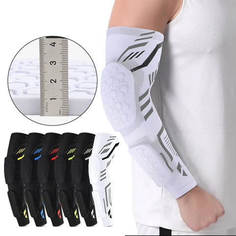 1 Pcs Sports Padded Arm Sleeves Protective Compression Elbow Pad Basketball Football Volleyball Soccer Gym Sport Arm Guards Home - Zen Fit Plus