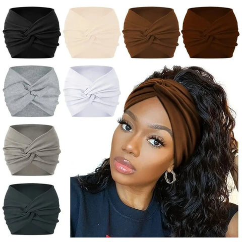Hair Accessories Twisted Extra Large Thick Wide Headbands Turban Workout Headband Head Wraps for Women Zen Fit Plus