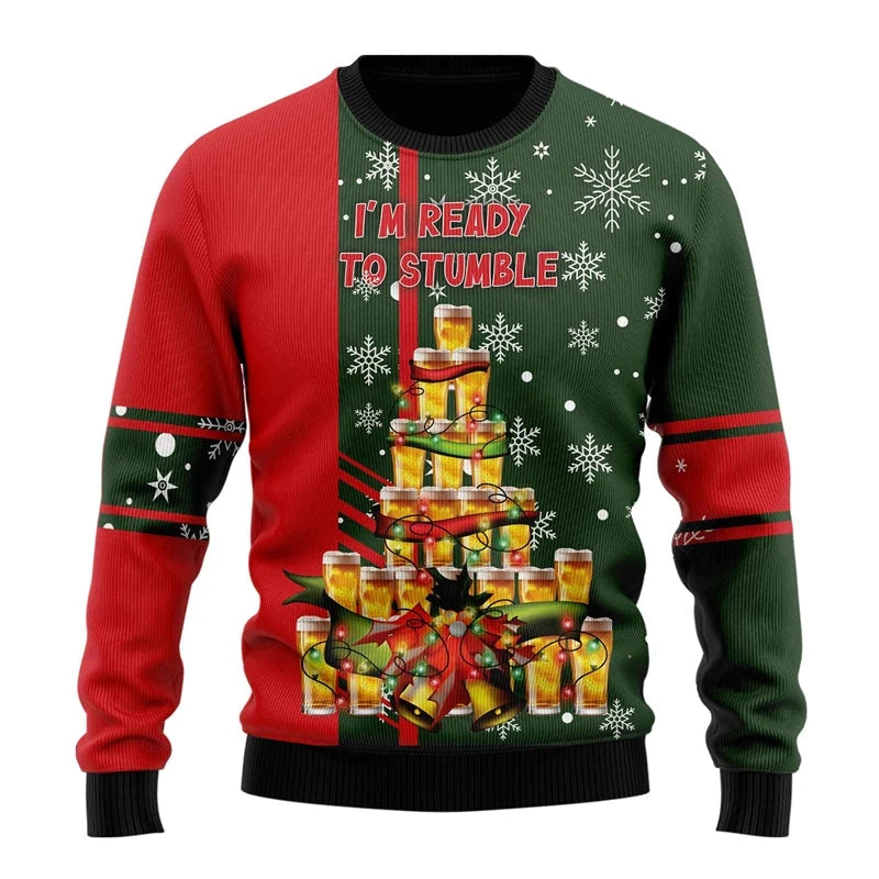 Fashion Beer Ugly Christmas Sweater For Women Clothes Hip Hop Bar Party Men Sweatshirts Casual Male Pullovers Beers Tracksuit Zen Fit Plus