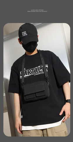Minimalist Black Shoulder Bag Retro Male Nylon Crossbody Bags Men's Small Messenger Bag for Men Suitable for Daily Use - Zen Fit Plus