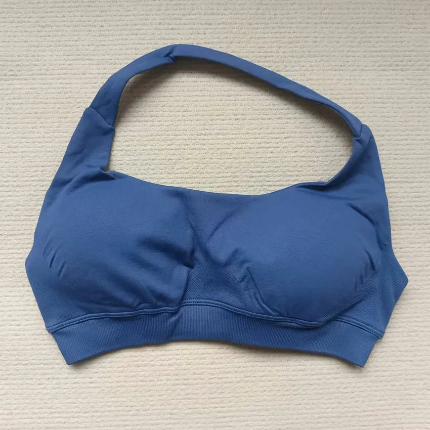 HBC Women's Sports Bra High Elastic Halter Top Push-up Fitness Workout Underwear Seamless Gym Tops Yoga Bra Zen Fit Plus