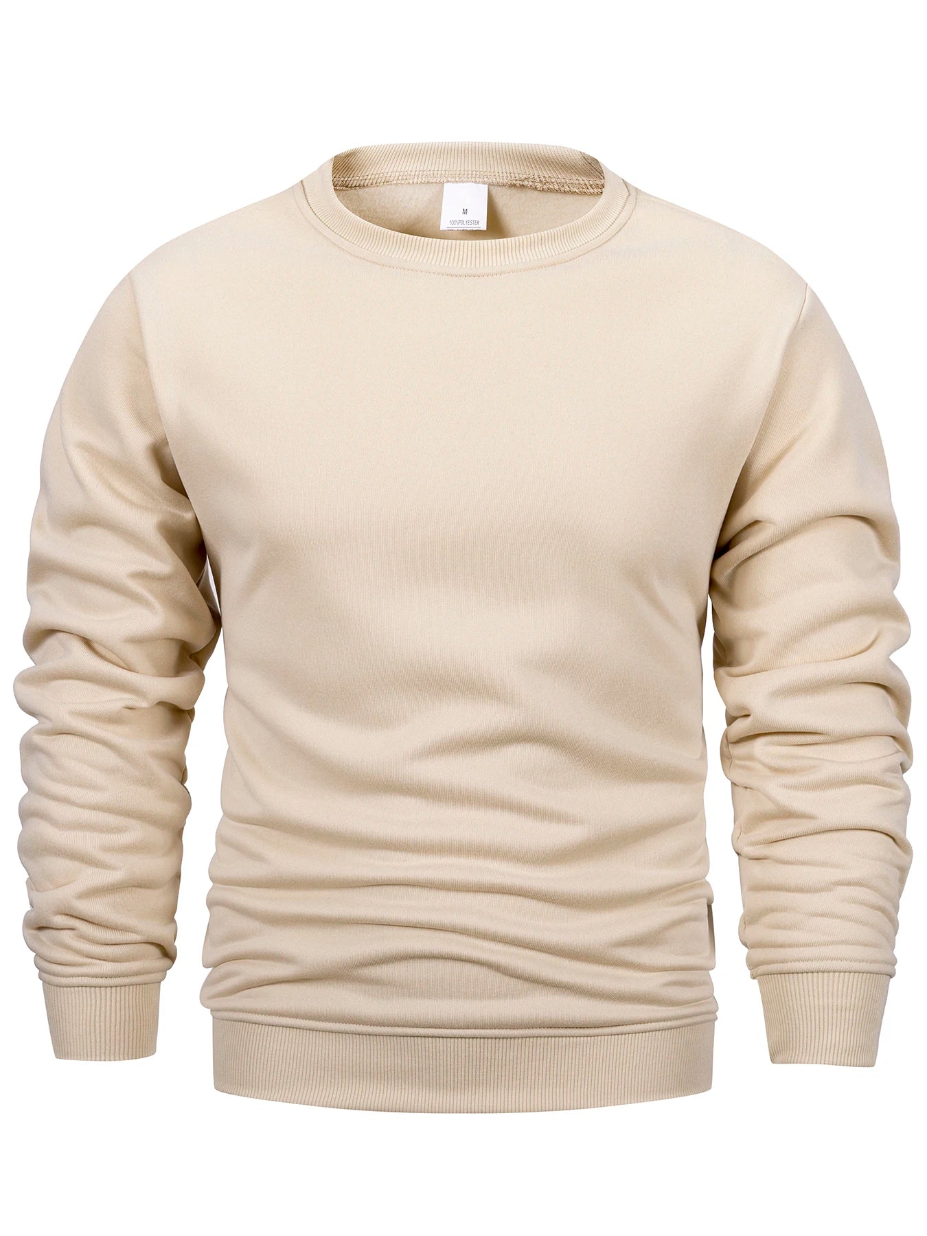 Men's Crew Neck Sweatshirts Solid Color Sweatwear Spring Outdoor Casual Daily Long Sleeve Pullover Hoodie Man Sportswear Zen Fit Plus