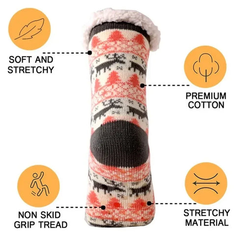 Winter Warm Socks Women penguin Plush Soft Female Non Grip Floor Slippers Short Sock Fuzzy Fluffy Deer Elk Bear Christmas Gift - Zen Fit Plus