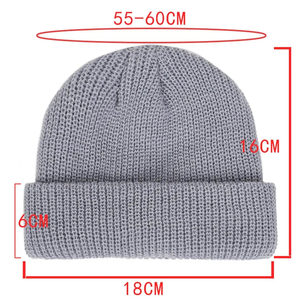 Winter Warm Beanies Casual Short Thread Hip Hop Hat Adult Men  Female Wool Knitted Skull Cap Elastic  Unisex Zen Fit Plus