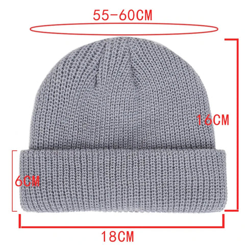 Winter Warm Beanies Casual Short Thread Hip Hop Hat Adult Men  Female Wool Knitted Skull Cap Elastic  Unisex Zen Fit Plus