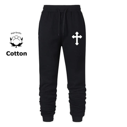 Cross Print Sweatpants for Men Christian Athletic Running Joggers Trackpants Autumn Winter Warm Cozy Fleece Lined Pants Trousers Zen fit plus