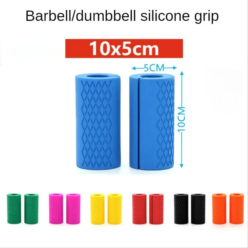 Silicone Dumbbell Barbell Grips Handles Anti-Slip Protect Pad Pull Up Weightlifting Support Gym Body Building Workout Silica Gel Zen fit plus