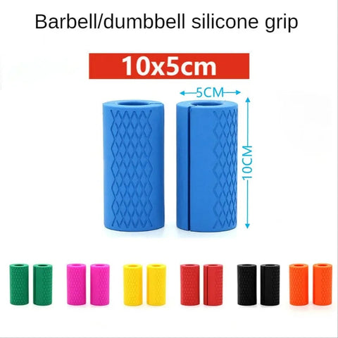 Silicone Dumbbell Barbell Grips Handles Anti-Slip Protect Pad Pull Up Weightlifting Support Gym Body Building Workout Silica Gel Zen fit plus