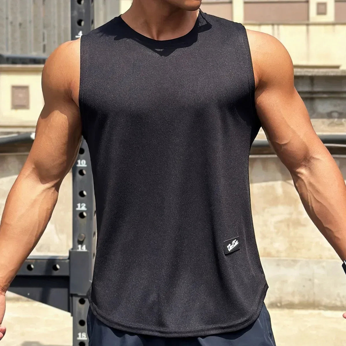 2025 Summer New Trend Men tank top Pullover Round Neck Mesh Bottom Shirt Sports Fitness Top Sleeveless Vest Quick Dry undershirt - Zen Fit Plus