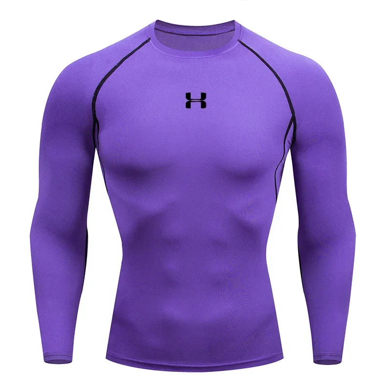 Men Running Compression T-shirt Long sleeves Sport Tees Gym Fitness Sweatshirt Male Jogging Tracksuit Homme Athletic Shirt Tops - Zen Fit Plus