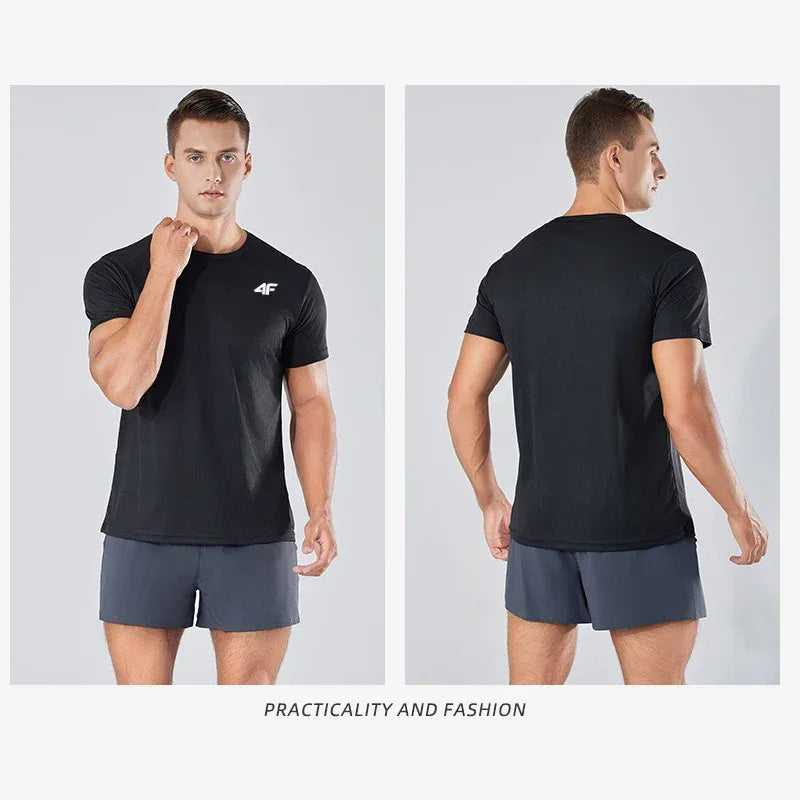 Men's Summer Exercise Trainning T-shirt High Quality Breathable Quick Dry Short Sleeved Top Marathon Gym Fitness Basketball Tees - Zen Fit Plus