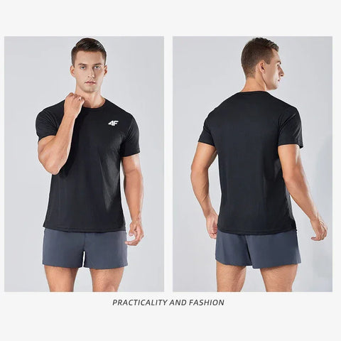 Men's Summer Exercise Trainning T-shirt High Quality Breathable Quick Dry Short Sleeved Top Marathon Gym Fitness Basketball Tees - Zen Fit Plus